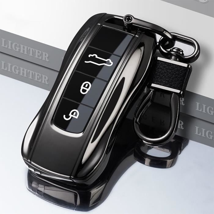 Porte-clés Briquet Allume-Cigare Métal - Allumette Extérieur Voiture Maison - Résistant Vent Eau (Black*1PC)
