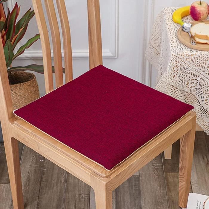 Lot De 4 Coussins De Chaise Carrés Antidérapants 30x30cm - Housse Lavable Confort Et Décoration