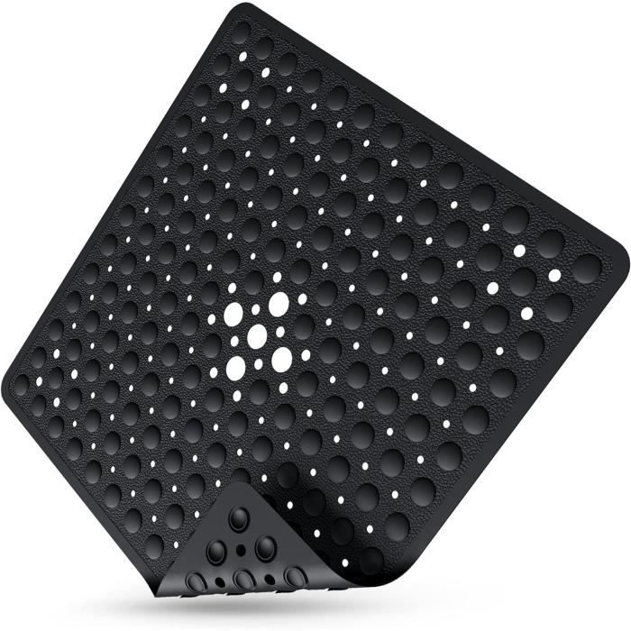 Tapis De Douche Carré, Antidérapant Avec Ventouses, Anti-Moisissure, Anti-Bactérien, Machine À