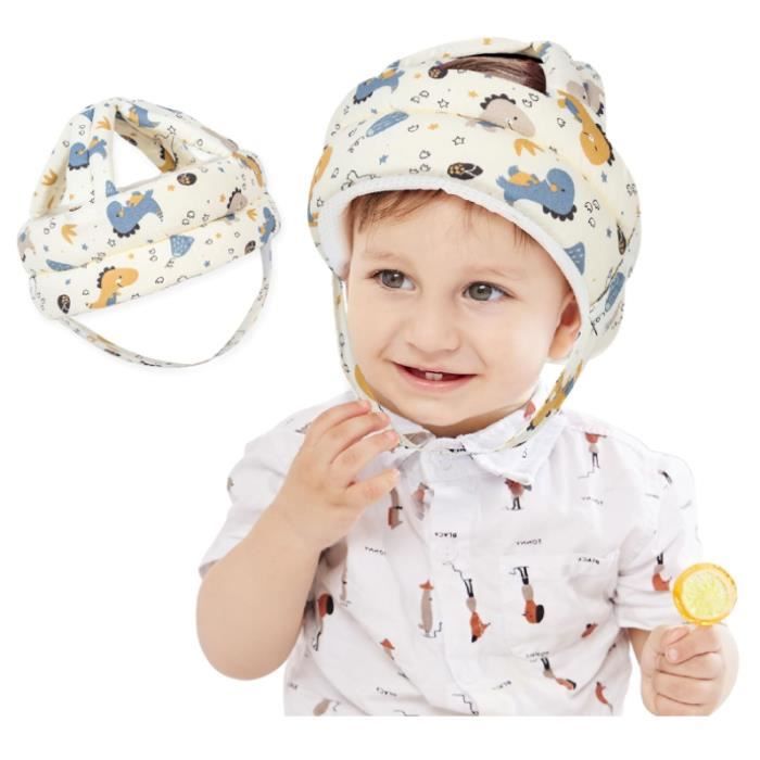 Casque Bebe Antichoc Protection Casque Bébé Anti Choc Casque Protection Bebe Chute Bebe 6 à 36 Mois Petit Dinosaure Bleu