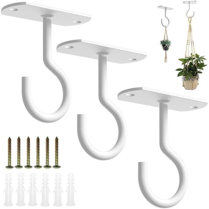 Crochets De Plafond Autocollants Transparents - Lot De 4, Acier Inoxydable, Sans Perçage