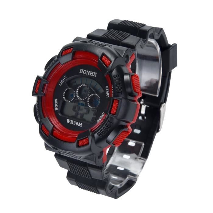 Montre Enfant Garçons LED Numérique Lumineux Réveil Mode Multifonction