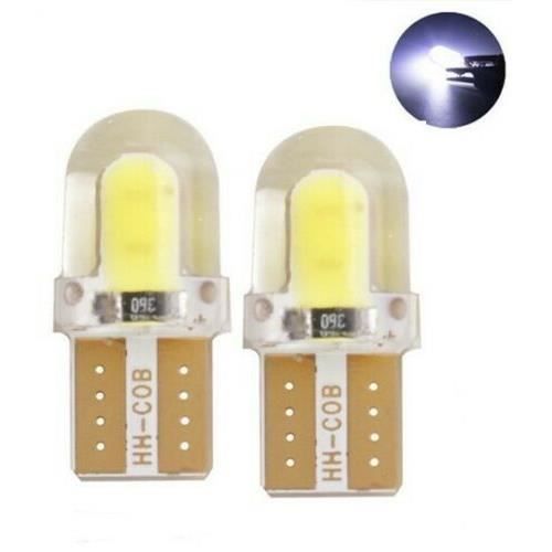 Ampoule T10 led w5w cob Blanc 6000K silicone canbus plaque d'immatriculation