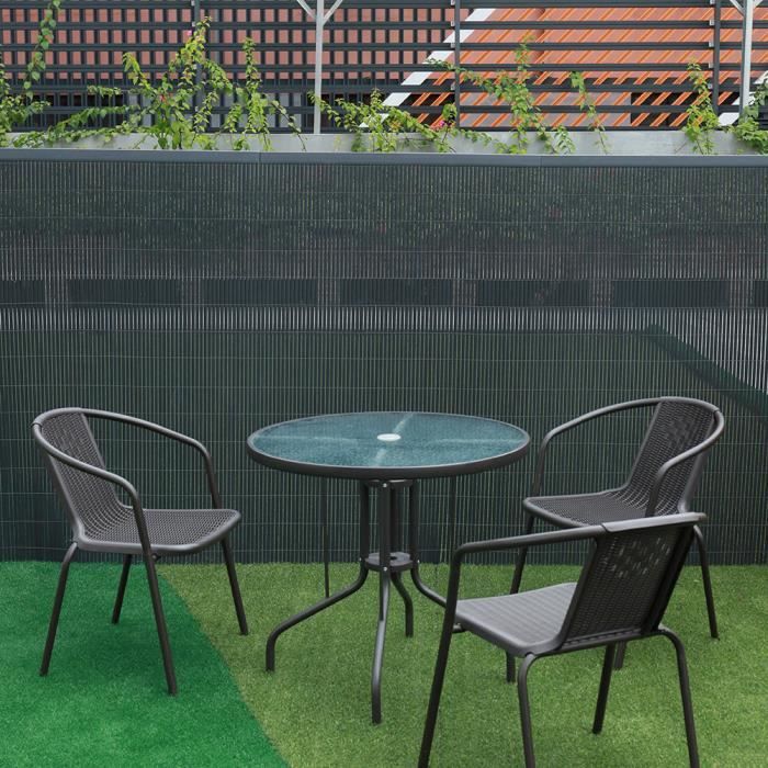 Canisse PVC vert brise vue attaches-câble lavable terrasse jardin balcon clôture 