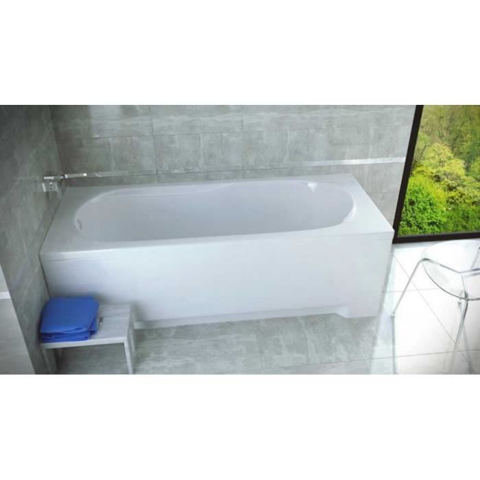 Couvercle De Baignoire Pliable Blanc - 170x75 Cm, PVC, Charge Max 5 Kg, Isole La Chaleur Et Protège De La Poussière