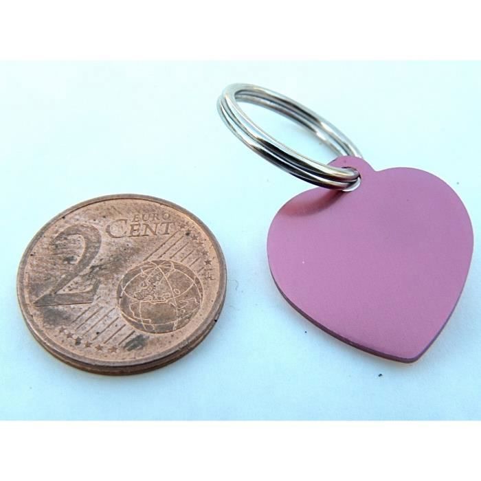 1 MÉDAILLE gravée pour chat coeur rose (PM) personnalisation
