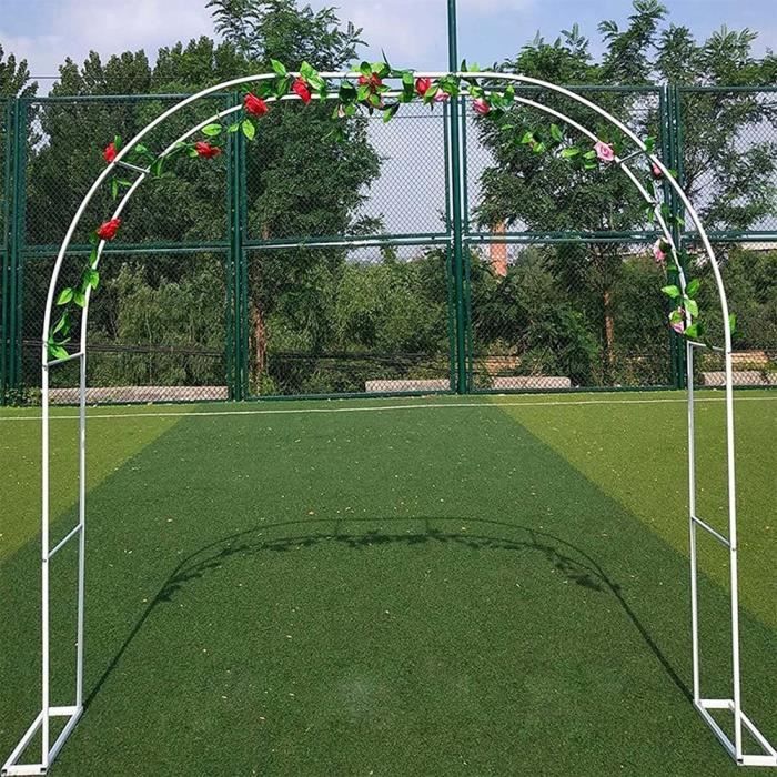 Arche De Jardin En Métal Galvanisé Pour Plantes Grimpantes - Blanc, 2x2.30m - Base Amovible, Facile à Assembler