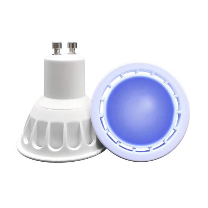 VARICART Ampoule LED de Couleur Bleu GU5.3 12V COB paquet de 1 6W MR16 Angle de faisceau 60 ° Halogène 50W équivalent 500lm lampe de projecteur spécialisé pour éclairage ambiant dambiance festive 