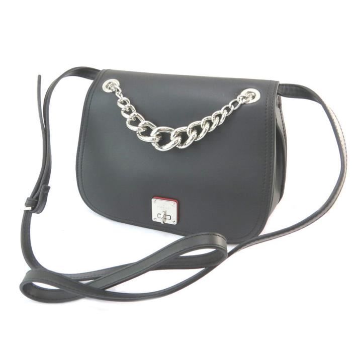 Sac à Bandoulière Basilic Grand Flower Shopper - 23 Litres - Motifs Noir - Neuf