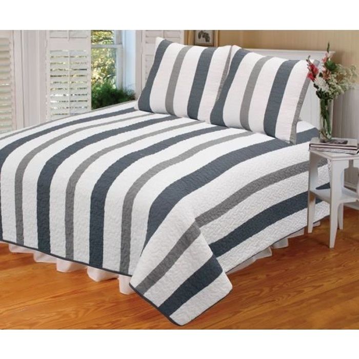 Boutis De Qualité Gris Clair Motis Scandinave Uni