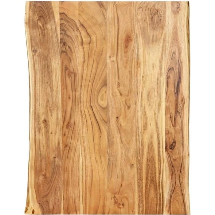 Dessus de table en bois dacacia massif - JILI - Rectangulaire - 80 cm - Finition laquée