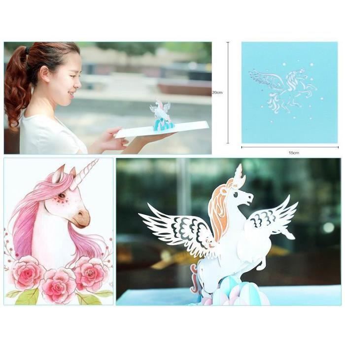 Carte Pop Up D Anniversaire En Papier 3d Carte De Vœux Pour Fete D Anniversaire Carte De Vœux D Modele Unicorn Kuyqkpc Achat Vente Carte Correspondance Carte Pop Up D Anniversaire En