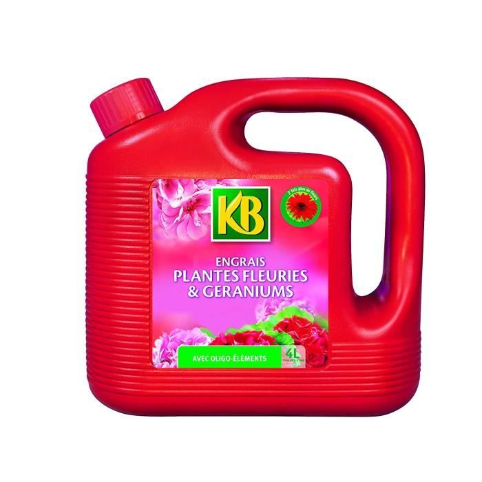 KB Engrais Geraniums et Plantes Fleuries Liquide 4L