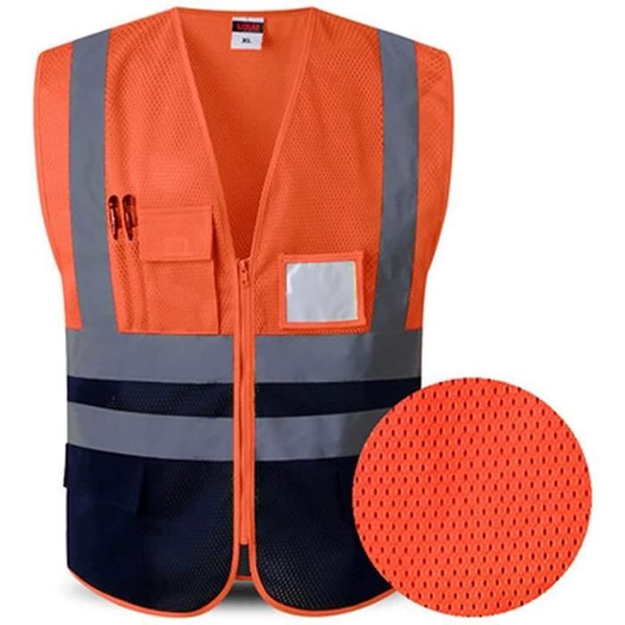  Anlising Gilet de Sécurité, 10PCS Orange Gilet de