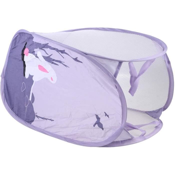 Panier à Linge Pliable En Maille - 58x36 Cm - Gris Clair - Pour Buanderie, Salle De Bain, Rangement - 9