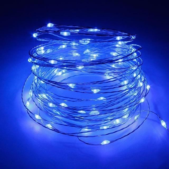 USB 20m bleu Fil de cuivre Transparent à 200 LED, 9 couleurs, 2M 5M 20M,  guirlande lumineuse féerique à piles - Cdiscount Maison