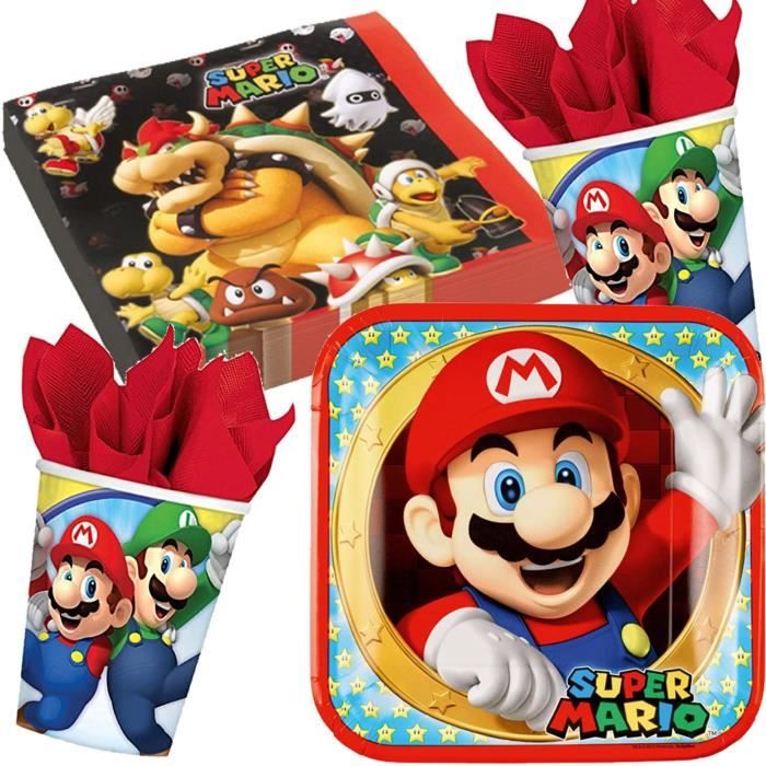 Anniversaire Mario : 8 gobelets Super Mario en carton