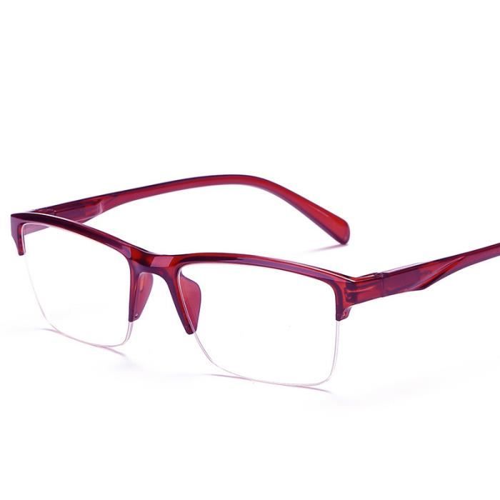 Rouge - Dioptrie +1,50 - Lunettes de lecture demi monture pour hommes ...