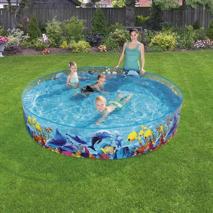 Piscine Hors Sol Ronde Fill 'N Fun Dinosaure 1,83m X 38cm - Pour Enfants Dès 2 Ans