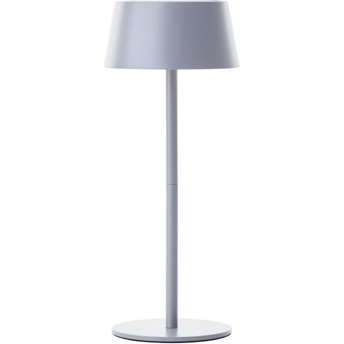 lampe de table d'extérieur - brilliant - picco - led et solaire - métal et plastique - 5 w - gris dépoli