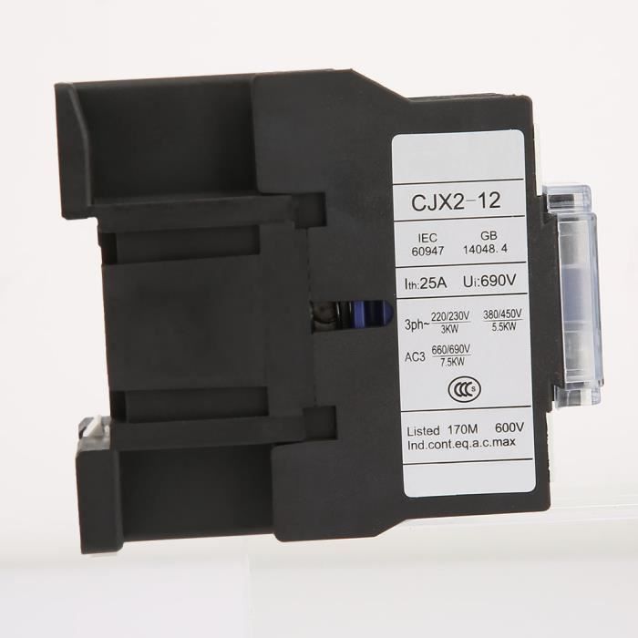 Contacteur AC CJX2-4011 - 60A, 1NO+1NC, Triphasé, Bobine 220V - Pour Commande Moteur, Usage Industriel - 2