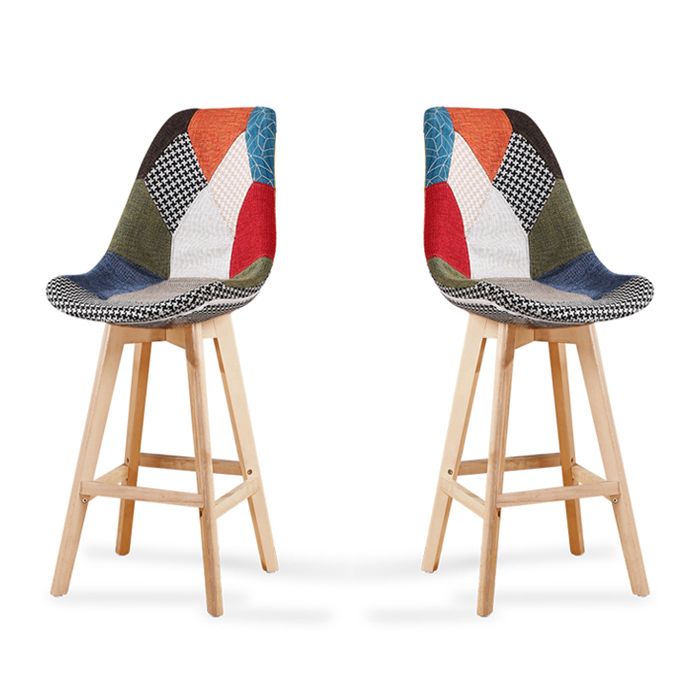 Lot de 2 tabourets de bar patchwork - Gotteborg Lot de 2 tabourets de bar patchwork - Gotteborg