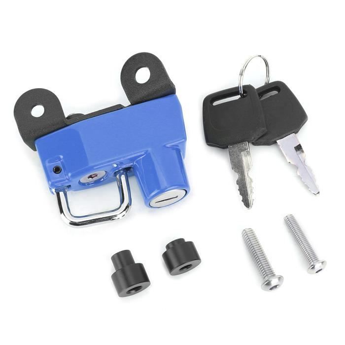 Antivol Casque Moto Universel En Alliage Aluminium – Cadenas Sécurité Avec 4 Clés, Vis & Rondelles – Fixation Guidon 22-28 Mm