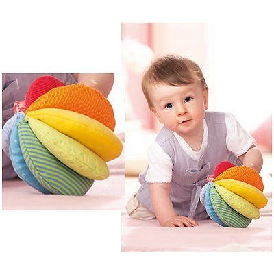 HABA - Balle Arc-en-ciel en Tissu - Jouet premier âge 6 mois et +