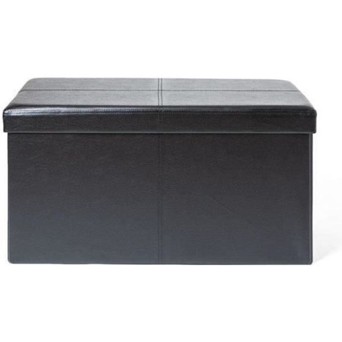 banc coffre rangement pliable noir - homerokk