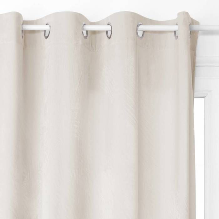 Rideau occultant Dolce velours blanc ivoire 140x260cm - Atmosphera Créateur dintérieur