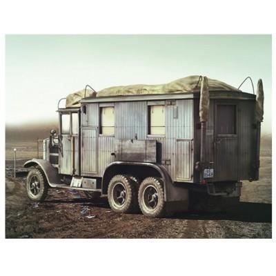 Miniature Camion Grue Allemand WW2 - Véhicule Militaire 1943 - Plastique Vert