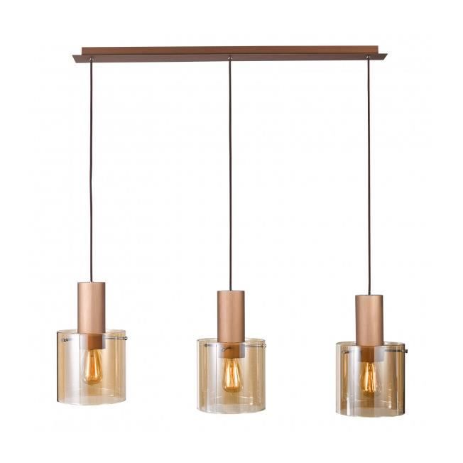 Suspension moderne - ITALUX - Javier - Bronze antique - 3 ampoules - Design contemporain