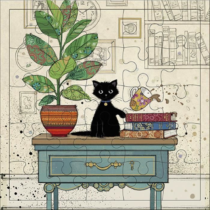 Petit Plateau De Service Individuel KIUB - Design Chat Et Musique - Mélamine - 21x14 Cm
