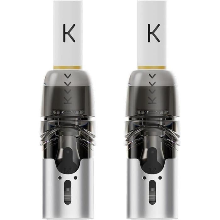 KIWI 2 Remplacement 2 Pod avec système de sécurité enfant pour cigarette  électronique KIWI 2, sans e-liquide (Clear)