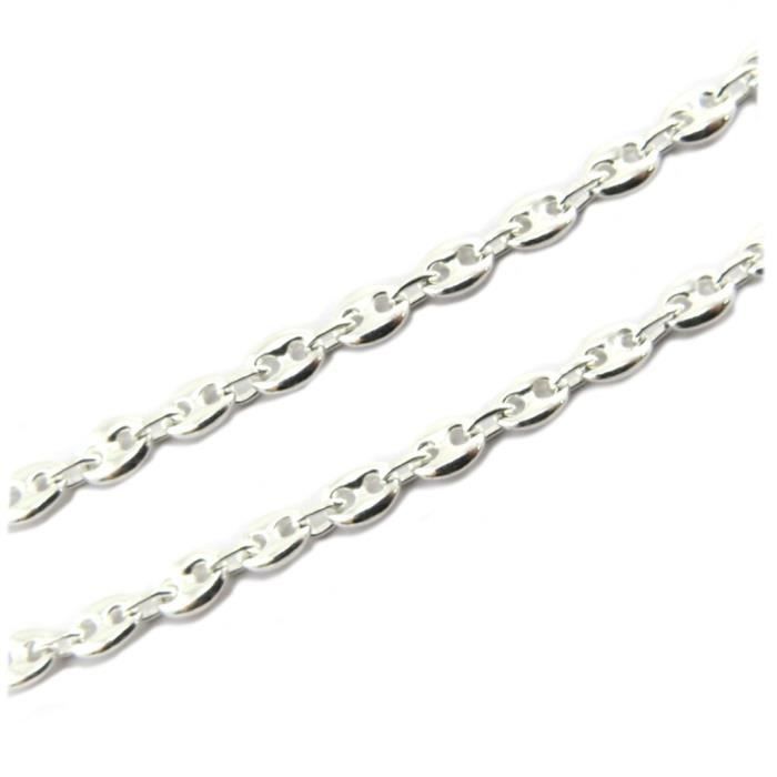 Graine De Cafe Collier Argent 925 Maille Grain De Cafu00e9 50 Cm