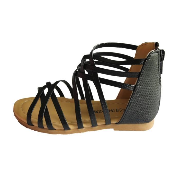 H&M Spartiate noir style d\u00e9contract\u00e9 Chaussures Sandales Spartiates 