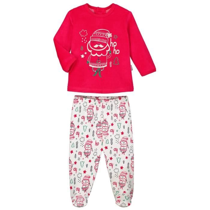 Pyjama Bebe 2 Pieces Velours Avec Pieds Ho Ho Multicolor Cdiscount Pret A Porter