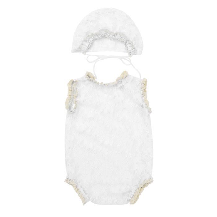 Nouveau Ne Bebe Fille Ensemble Vetement Naissance Costume Photographie Body Sans Manche 0 2 Mois Blanc Blanc Cdiscount Pret A Porter