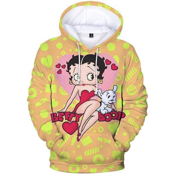Henry Tiger BETTY BOOP HEART - Sweat à capuche - heather grey/gris clair chiné