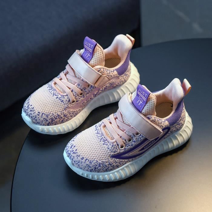 INSFITY Baskets Enfant Garçon-Fille Chaussures de sport avec Textile en maille Respirant - Rose