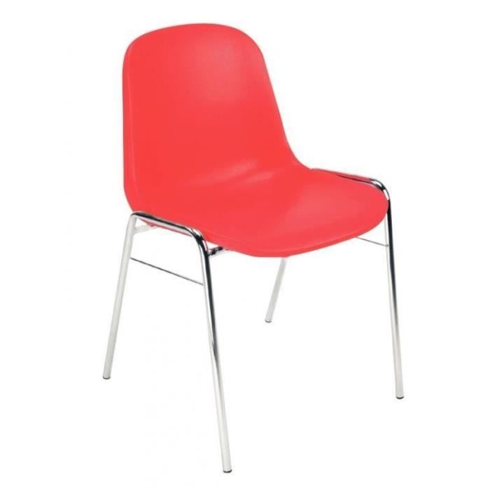 chaise d'accueil beta à coque rouge
