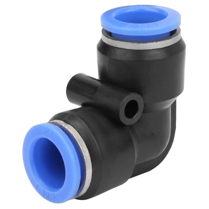 Coude En L Pneumatique 4 à 16 Mm – Raccord Rapide Plastique, Pression 0-10 Bar, Pour Tube PU/Nylon