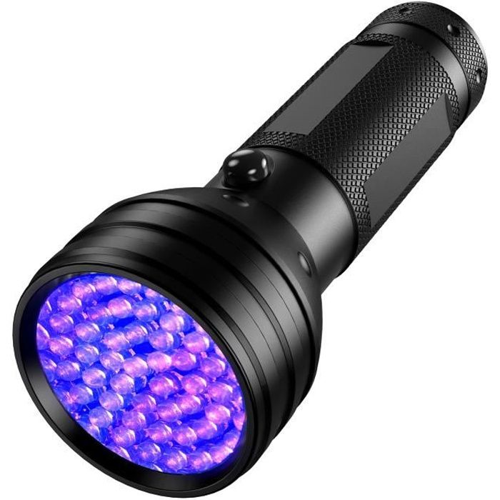 Lampe UV LED 395NM Noire – Torche Rechargeable, étanche IP65, Avec Dragonne