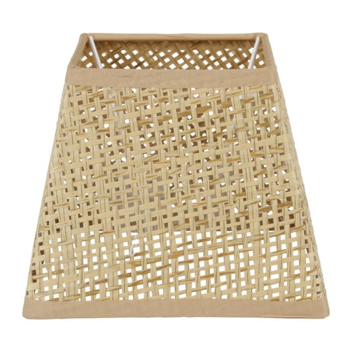 Abat-jour - Carré - Naturel - Pour lampe - 15x15x12 5 cm - Culot E14 Abat-jour - Carré - Naturel - Pour lampe - 15x15x12 5 cm - Culot E14
