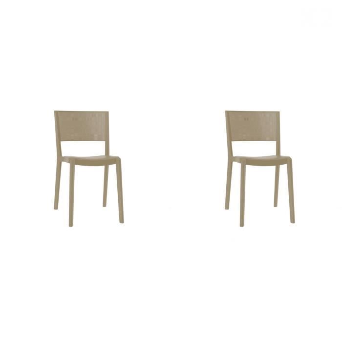 lot de 2 chaises spot - resol - blanc - design - empilable - protection uv