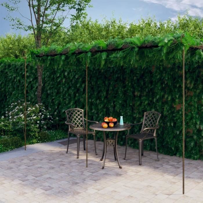 Pergola de jardin en fer forgé Marron antique 6x3x25 m - SALALIS