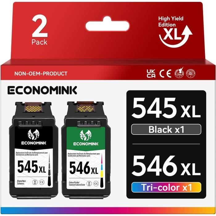 Cartouche D’encre Sailner PG-545XL & CL-546XL – Compatible Canon Pixma TS3350, MG2550, TR4550… – Haut Rendement, Couleurs Fidèles