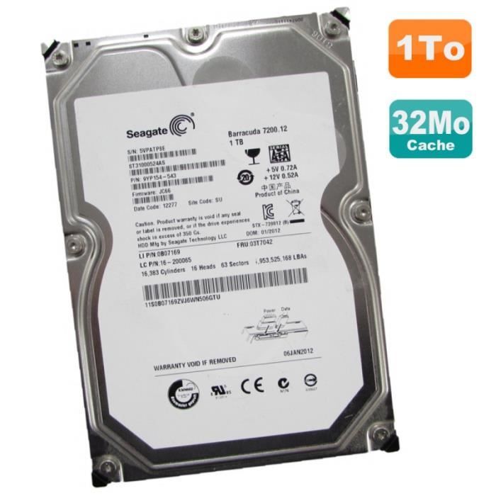 Seagate Barracuda ST31000524AS 1TB SATA 3.5in HDD