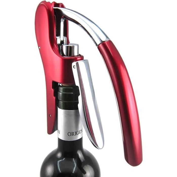 Ouvre-bouteille Vin Levier Vertical - Alliage Zinc, Design Ergonomique, Compatible Toutes Bouteilles, Ouverture Facile - 4