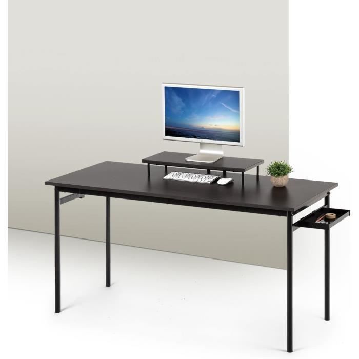 Tresa 140 X 60 Cm Scrivania in Metallo Nera Con Spazio Di Stivaggio E